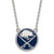 LogoArt Buffalo Sabres Necklace - Sterling Silver Rhodium-Plated Large Enameled Pendant 18 Inch
