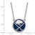 LogoArt Buffalo Sabres Necklace - Sterling Silver Rhodium-Plated Large Enameled Pendant 18 Inch - View 2