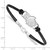 LogoArt Ottawa Senators Bracelet - Sterling Silver Rhodium-Plated Small Center Black Leather 7 Inch with Extender - View 2