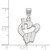 LogoArt University of Wisconsin Pendant - Sterling Silver Rhodium-Plated Large I Heart - View 2