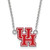 LogoArt University of Houston Necklace - Sterling Silver Rhodium-Plated U-H Small Enameled Pendant 18 Inch
