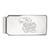 LogoArt University of Kansas Money Clip - Sterling Silver Rhodium-Plated Jayhawk
