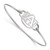 LogoArt Auburn University Bracelet - Sterling Silver Rhodium-Plated A-U Medium Center 7 Inch Wire Bangle