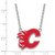 LogoArt Calgary Flames Necklace - Sterling Silver Rhodium-Plated Letter C Large Enameled Pendant 18 Inch - View 2