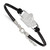 LogoArt James Madison University Bracelet - Sterling Silver Rhodium-Plated Small Center Black Leather 7 Inch with Extender