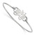 LogoArt University of Alabama Bracelet - Sterling Silver Rhodium-Plated Letter A Medium Center 7 Inch Wire Bangle