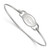 LogoArt University of Georgia Bracelet - Sterling Silver Rhodium-Plated Letter G Small Center 7 Inch Wire Bangle