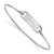 LogoArt University of Mississippi Bracelet - Sterling Silver Rhodium-Plated Ole Miss Small Center 7 Inch Wire Bangle