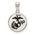 LogoArt U.S. Marine Corps Pendant - Sterling Silver Rhodium-Plated Medium Epoxied Disc