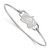 LogoArt Colorado Avalanche Bracelet - Sterling Silver Rhodium-Plated Letter A Small Center 7 Inch Wire Bangle