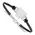LogoArt University of Tennessee Bracelet - Sterling Silver Rhodium-Plated Letter T Small Center Black Leather 7 Inch with Extender