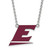 LogoArt Eastern Kentucky University Necklace - Sterling Silver Rhodium-Plated Letter E Large Enameled Pendant 18 Inch
