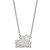 LogoArt Texas Christian University Necklace - Sterling Silver Rhodium-Plated Horned Frog Large Pendant 18 Inch