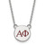 LogoArt Alpha Phi Necklace - Sterling Silver Rhodium-Plated Sorority Greek Letters Small Color Enamel Pendant 18 Inch - SS027APH-18