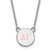 LogoArt Delta Gamma Necklace - Sterling Silver Rhodium-Plated Sorority Greek Letters Small Color Enamel Pendant 18 Inch - SS027DG-18