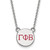LogoArt Gamma Phi Beta Necklace - Sterling Silver Rhodium-Plated Sorority Greek Letters Small Color Enamel Pendant 18 Inch - SS027GPB-18