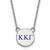 LogoArt Kappa Kappa Gamma Necklace - Sterling Silver Rhodium-Plated Sorority Greek Letters Small Color Enamel Pendant 18 Inch - SS027KKG-18
