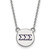 LogoArt Sigma Sigma Sigma Necklace - Sterling Silver Rhodium-Plated Sorority Greek Letters Small Color Enamel Pendant 18 Inch - SS027SSS-18