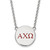 LogoArt Alpha Chi Omega Necklace - Sterling Silver Rhodium-Plated Sorority Greek Letters Large Color Enamel Pendant 18 Inch - SS028ACO-18