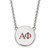 LogoArt Alpha Phi Necklace - Sterling Silver Rhodium-Plated Sorority Greek Letters Large Color Enamel Pendant 18 Inch - SS028APH-18