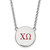 LogoArt Chi Omega Necklace - Sterling Silver Rhodium-Plated Sorority Greek Letters Large Color Enamel Pendant 18 Inch - SS028CHO-18