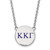 LogoArt Kappa Kappa Gamma Necklace - Sterling Silver Rhodium-Plated Sorority Greek Letters Large Color Enamel Pendant 18 Inch - SS028KKG-18