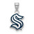 Sterling Silver Rhodium-Plated NHL LogoArt Seattle Kraken Enamel Pendant