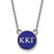LogoArt Kappa Kappa Gamma Necklace - Sterling Silver Rhodium-Plated Sorority Greek Letters Small Color Enamel Pendant 18 Inch - SS029KKG-18