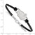 LogoArt Old Dominion University Bracelet - Sterling Silver Rhodium-Plated Small Center Black Leather 7 Inch with Extender - View 2