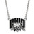LogoArt Ohio University Necklace - Sterling Silver Rhodium-Plated Large Enameled Pendant 18 Inch