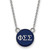 LogoArt Phi Sigma Sigma Necklace - Sterling Silver Rhodium-Plated Sorority Greek Letters Small Color Enamel Pendant 18 Inch - SS029PSS-18