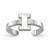 LogoArt University of Illinois Toe Ring - Sterling Silver Rhodium-Plated Letter I, 2 mm
