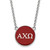LogoArt Alpha Chi Omega Necklace - Sterling Silver Rhodium-Plated Sorority Greek Letters Large Color Enamel Pendant 18 Inch - SS030ACO-18