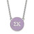 LogoArt Sigma Kappa Necklace - Sterling Silver Rhodium-Plated Sorority Greek Letters Large Color Enamel Pendant 18 Inch - SS030SKP-18