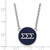 LogoArt Sigma Sigma Sigma Necklace - Sterling Silver Rhodium-Plated Sorority Greek Letters Large Color Enamel Pendant 18 Inch - SS030SSS-18 - View 2
