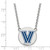 LogoArt Villanova University Necklace - Sterling Silver Rhodium-Plated Letter V Large Enameled Disc Pendant 18 Inch - View 2