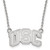 LogoArt University of Southern California Necklace - Sterling Silver Rhodium-Plated U-S-C Small Pendant 18 Inch
