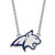 LogoArt Montana State University Necklace - Sterling Silver Rhodium-Plated Bobcat Large Enameled Pendant 18 Inch