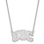 LogoArt University of Southern California Necklace - Sterling Silver Rhodium-Plated U-S-C Large Pendant 18 Inch
