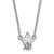 LogoArt Alpha Phi Necklace - Sterling Silver Rhodium-Plated Sorority Symbol Extra Small Pendant 18 Inch