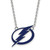 LogoArt Tampa Bay Lightning Necklace - Sterling Silver Rhodium-Plated Large Enameled Pendant 18 Inch