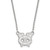 LogoArt Chicago Blackhawks Necklace - Sterling Silver Rhodium-Plated Letter C and Tomahawk Small Pendant 18 Inch