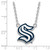 Sterling Silver Rhod-Pltd NHL LogoArt Seattle Kraken Lg Enamel Necklace - View 3