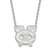 LogoArt Chicago Blackhawks Necklace - Sterling Silver Rhodium-Plated Letter C and Tomahawk Large Pendant 18 Inch