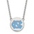 LogoArt University of North Carolina Necklace - Sterling Silver Rhodium-Plated Large Enameled Disc Pendant 18 Inch