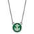 LogoArt Alpha Sigma Tau Necklace - Sterling Silver Rhodium-Plated Sorority Symbol Small Color Enamel Pendant 18 Inch - SS042ALS-18