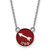 LogoArt Pi Beta Phi Necklace - Sterling Silver Rhodium-Plated Sorority Symbol Small Color Enamel Pendant 18 Inch - SS042PBP-18