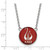 LogoArt Alpha Chi Omega Necklace - Sterling Silver Rhodium-Plated Sorority Symbol Large Color Enamel Pendant 18 Inch - SS043ACO-18 - View 2