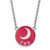 LogoArt Gamma Phi Beta Necklace - Sterling Silver Rhodium-Plated Sorority Symbol Large Color Enamel Pendant 18 Inch - SS043GPB-18