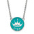 LogoArt Zeta Tau Alpha Necklace - Sterling Silver Rhodium-Plated Sorority Symbol Large Color Enamel Pendant 18 Inch